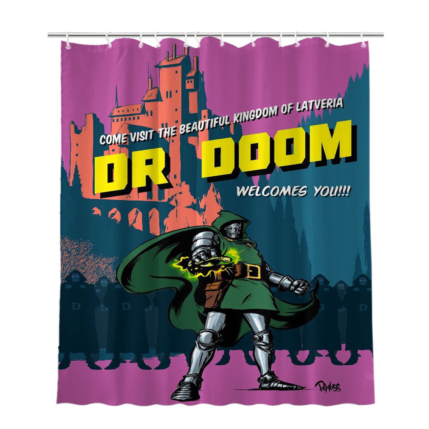 Dr Doom Marvel Bathroom Shower Curtain Fabric Waterproof | 66 X 72 Inch
