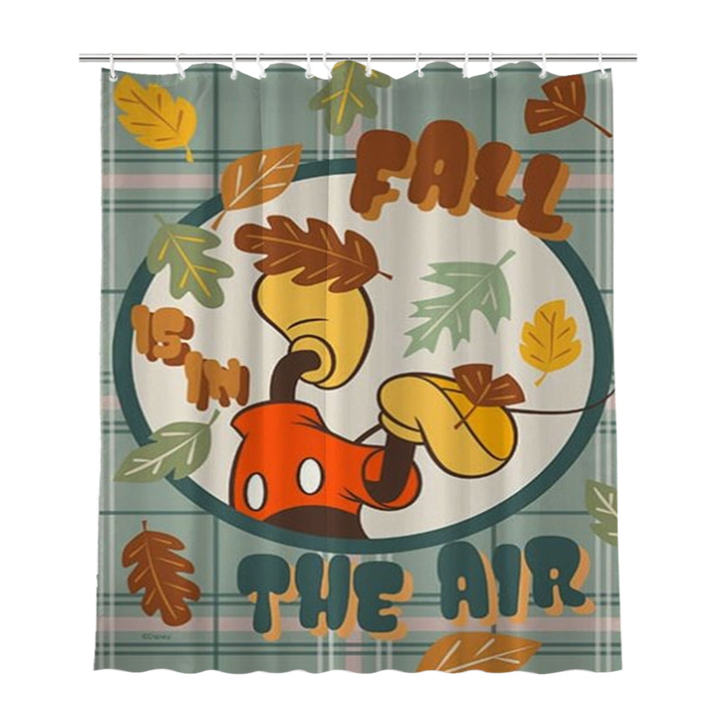 Fall Is In The Air Mickey Bathroom Shower Curtain Fabric Waterproof | 66 X 72 Inch