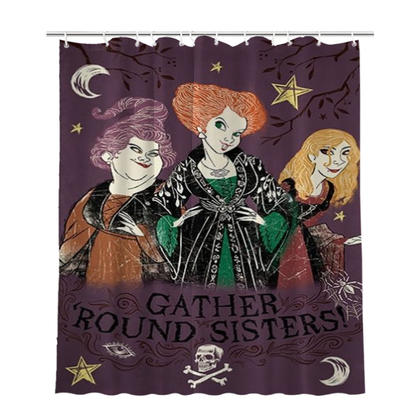 Gather Round Sisters Bathroom Shower Curtain Fabric Waterproof | 66 X 72 Inch