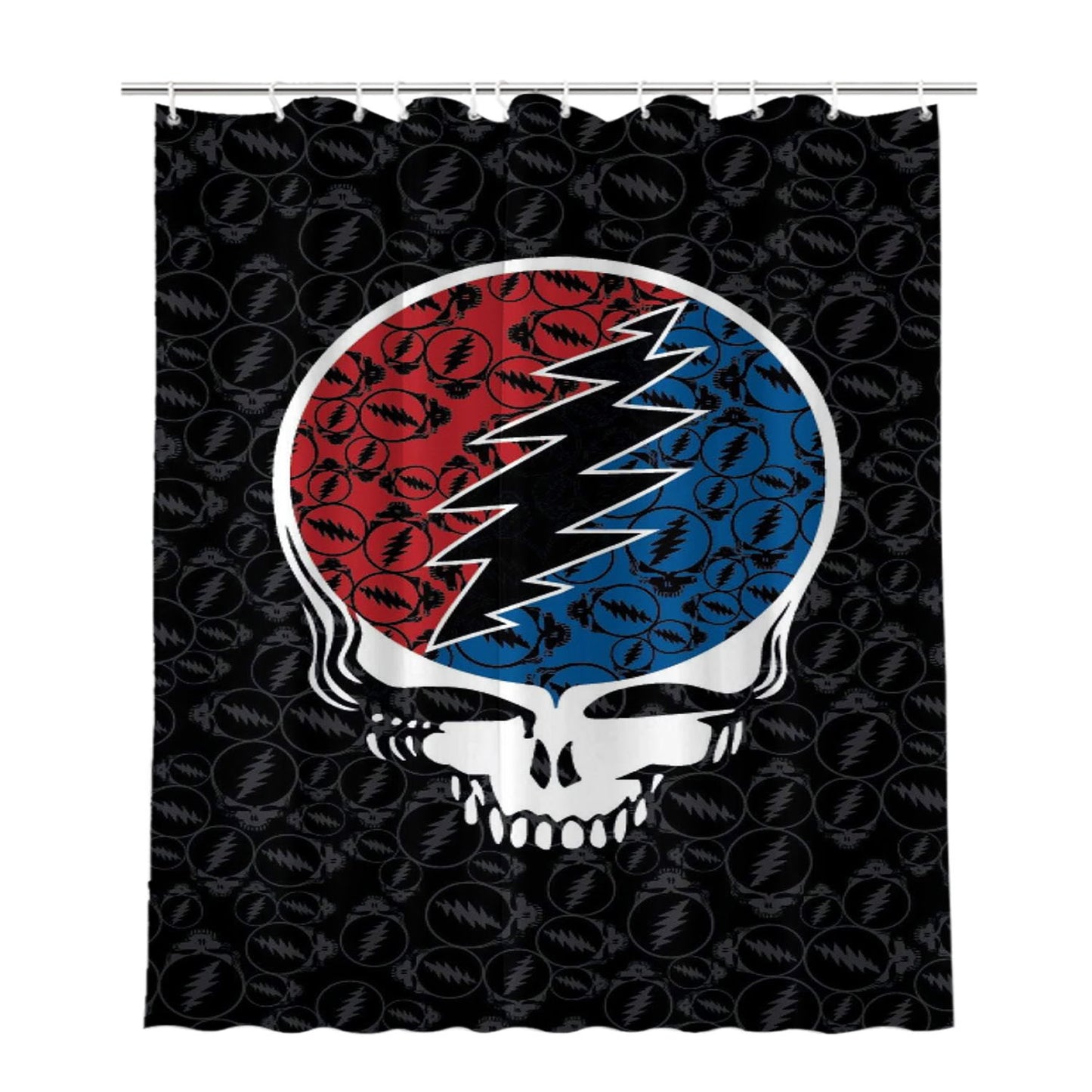 Grateful Dead Face Bathroom Shower Curtain Fabric Waterproof | 66 X 72 Inch