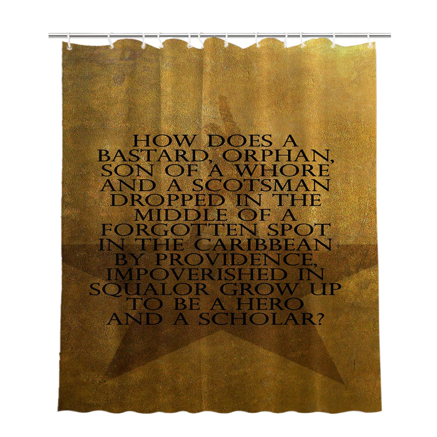 Hamilton Broad Bathroom Shower Curtain Fabric Waterproof | 66 X 72 Inch