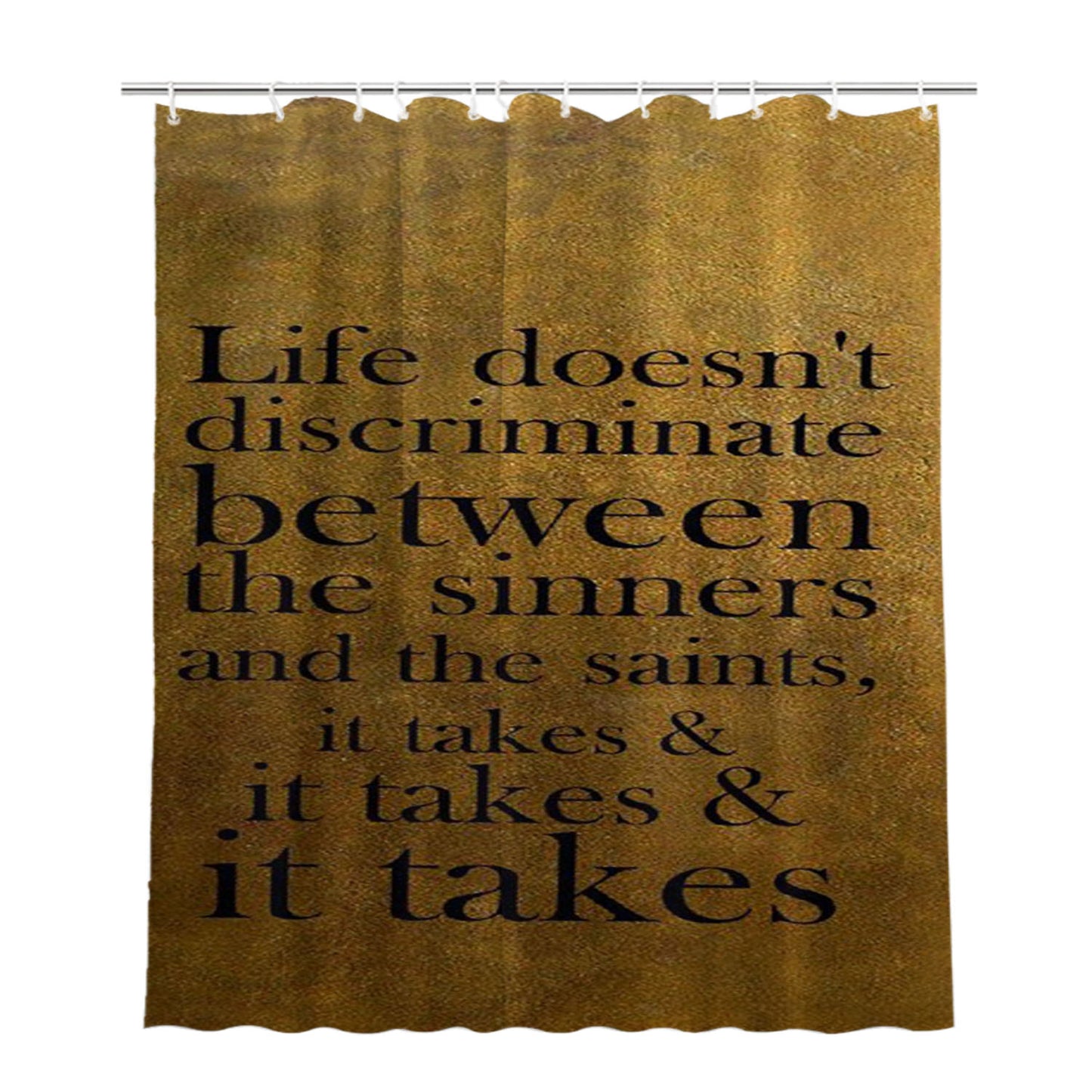 Hamilton It Takes Quotes Bathroom Shower Curtain Fabric Waterproof | 66 X 72 Inch