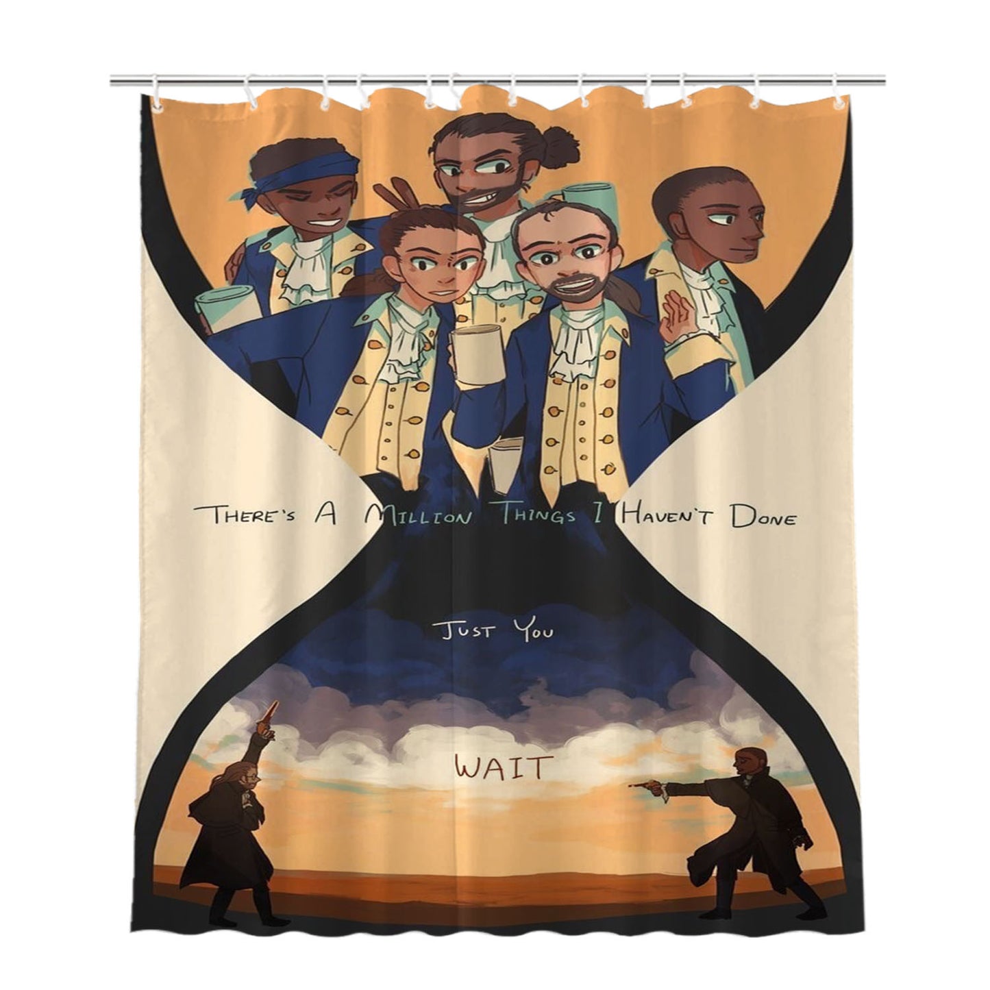 Hamilton Musical Theres A Million Thing I Haven'T Done Bathroom Shower Curtain Fabric Waterproof | 66 X 72 Inch