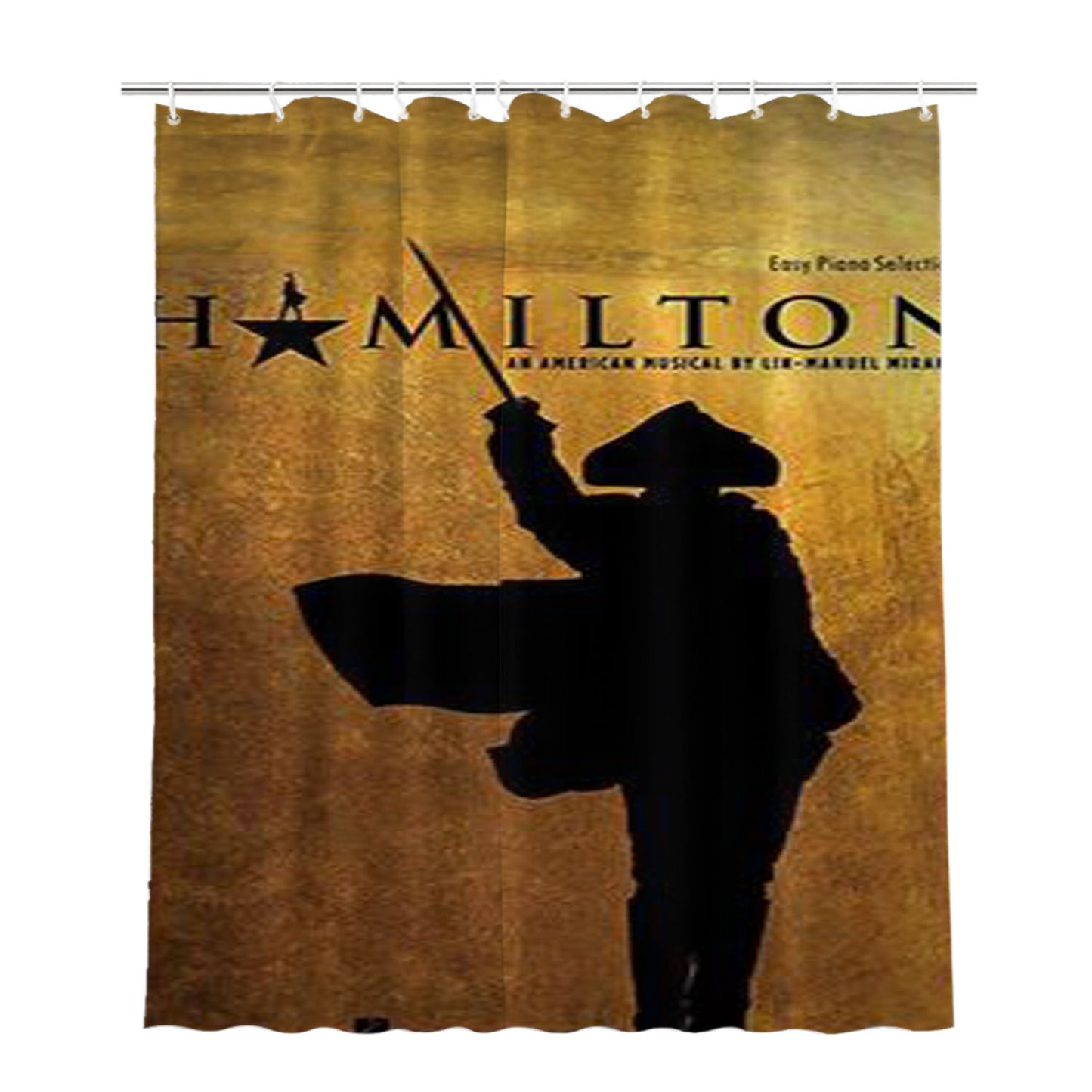 Hamilton Musical Vocal Selection Bathroom Shower Curtain Fabric Waterproof | 66 X 72 Inch
