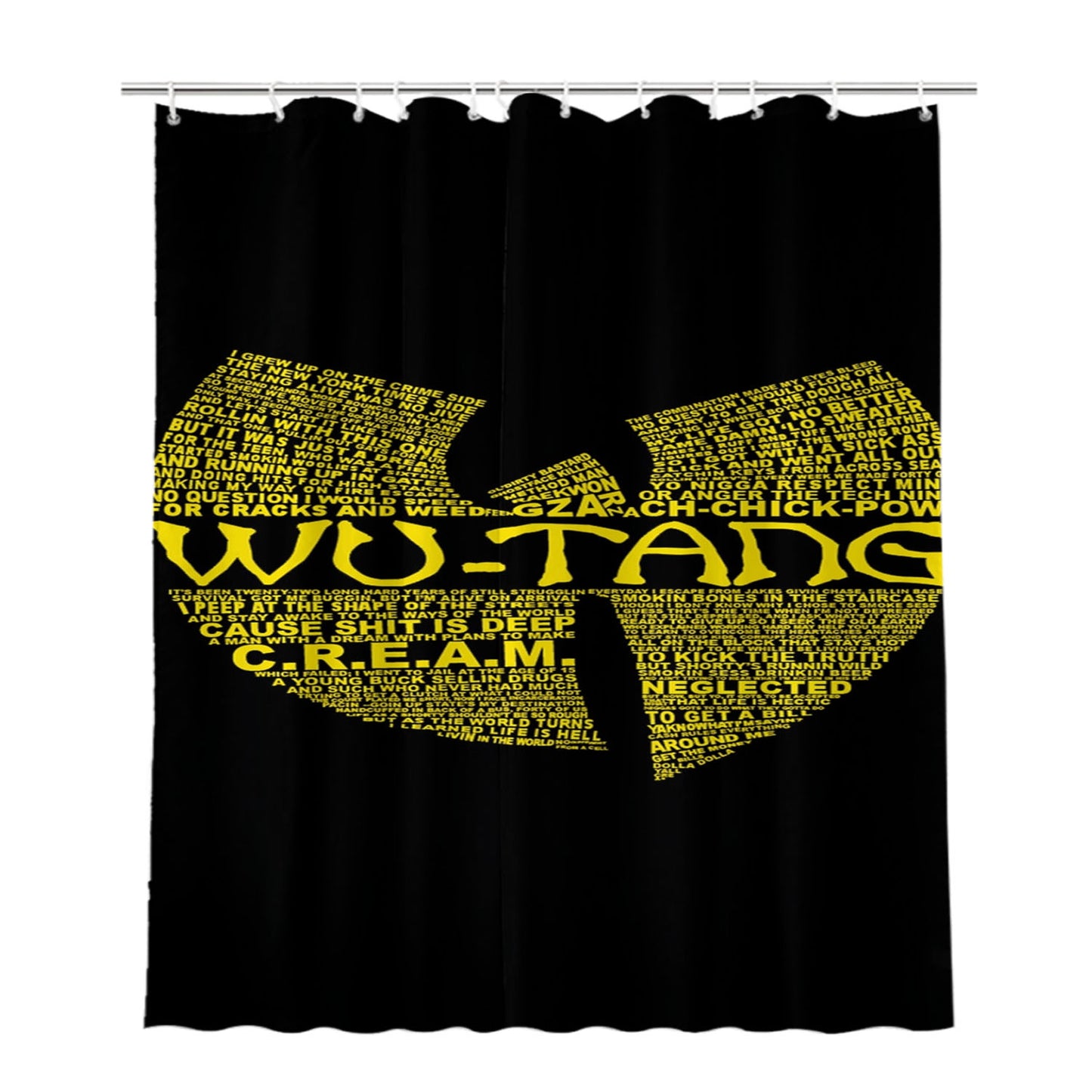 Hip Hop Rap Wu Tang Clan Bathroom Shower Curtain Fabric Waterproof | 66 X 72 Inch