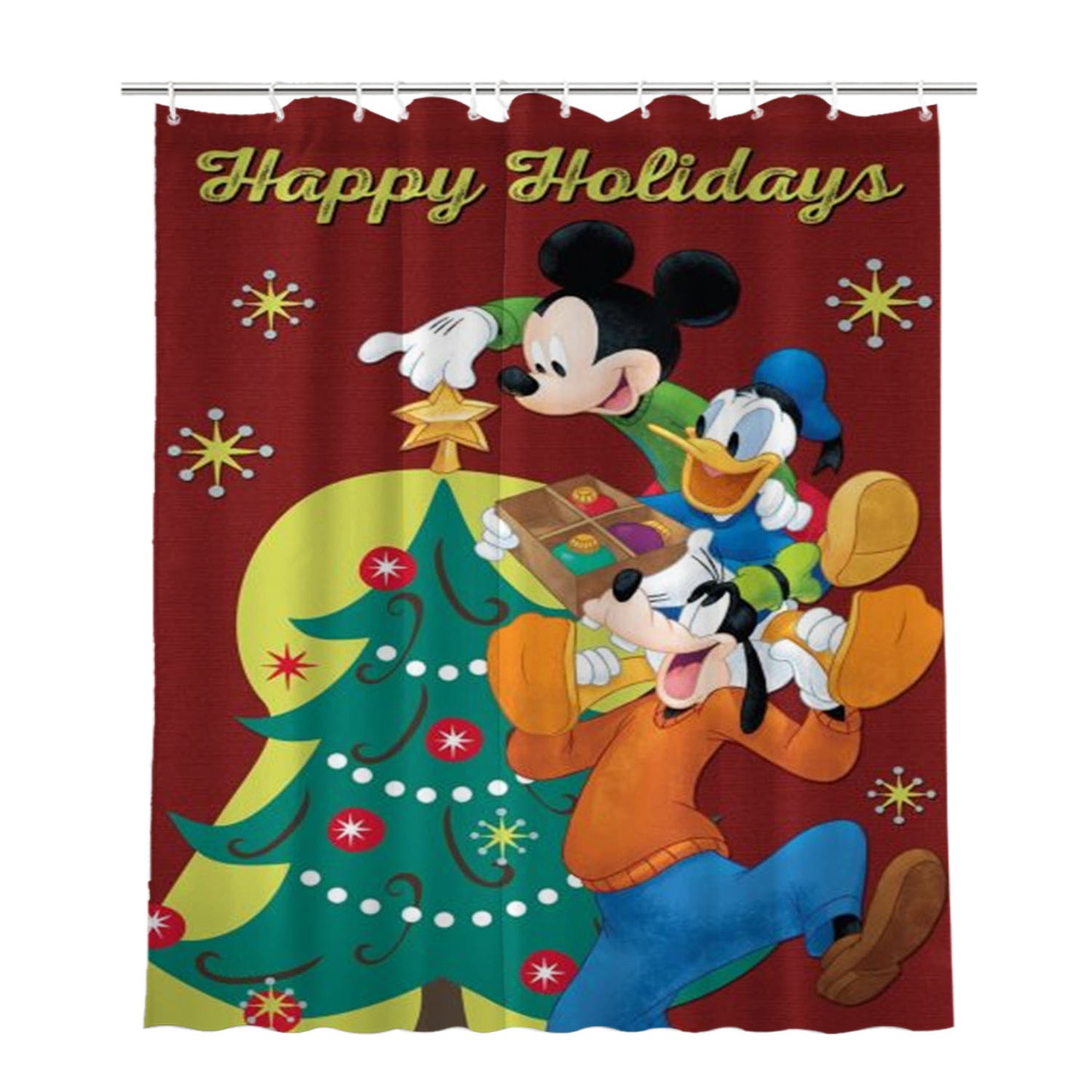 Holidays Are A Time For Friends Bathroom Shower Curtain Fabric Waterproof | 66 X 72 Inch