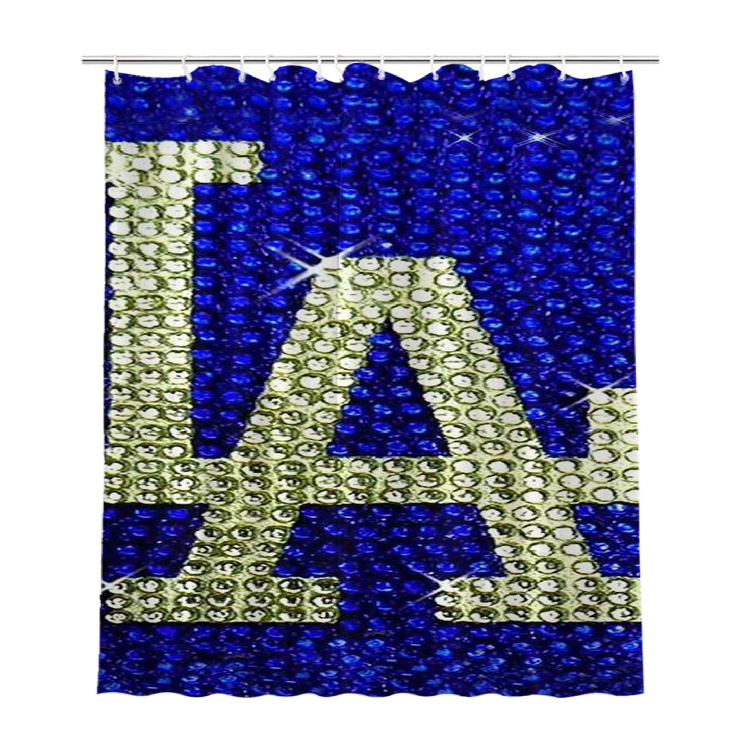La Los Angeles Dodgers Diamond Bathroom Shower Curtain Fabric Waterproof | 66 X 72 Inch
