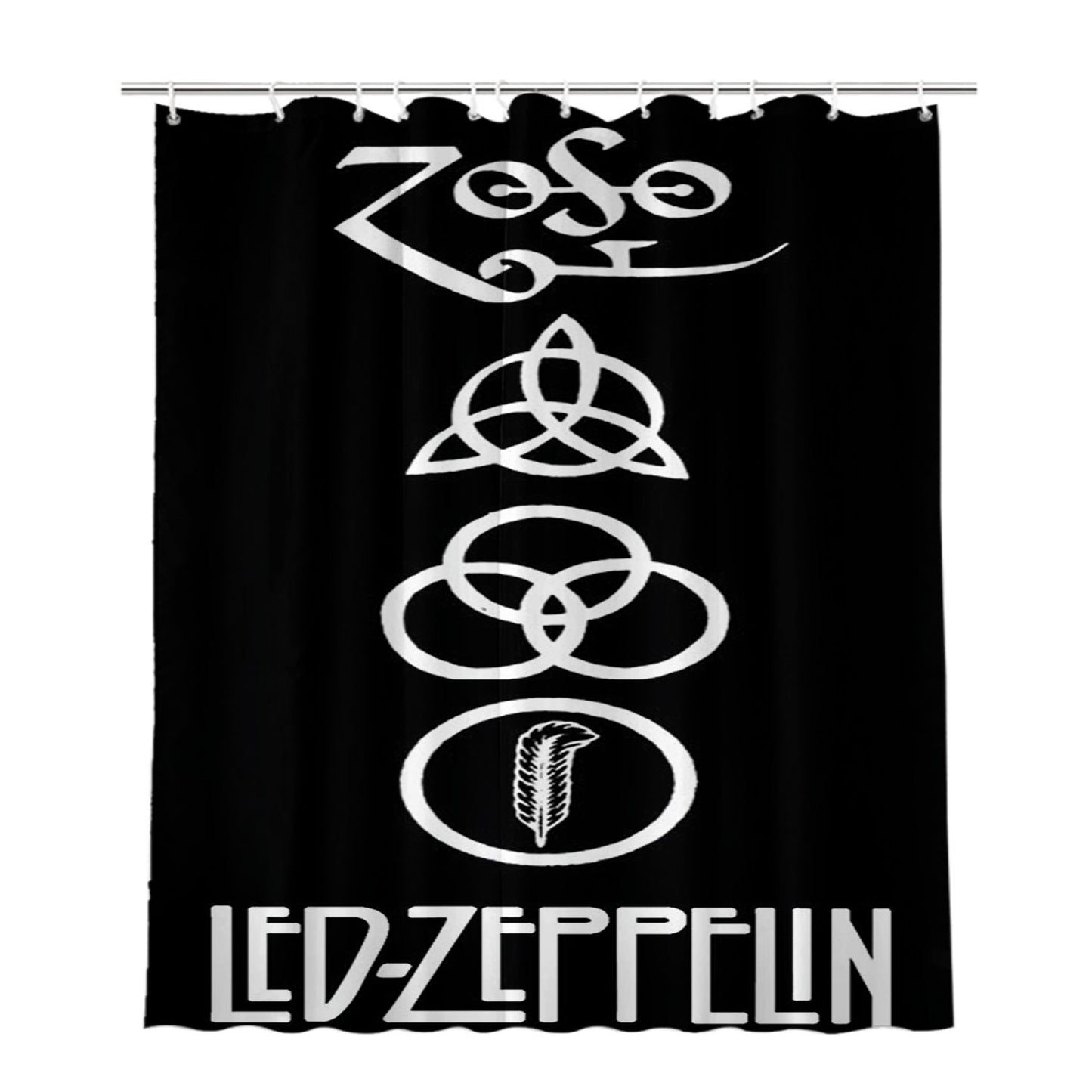 Led Zeppelin 4 Bathroom Shower Curtain Fabric Waterproof | 66 X 72 Inch