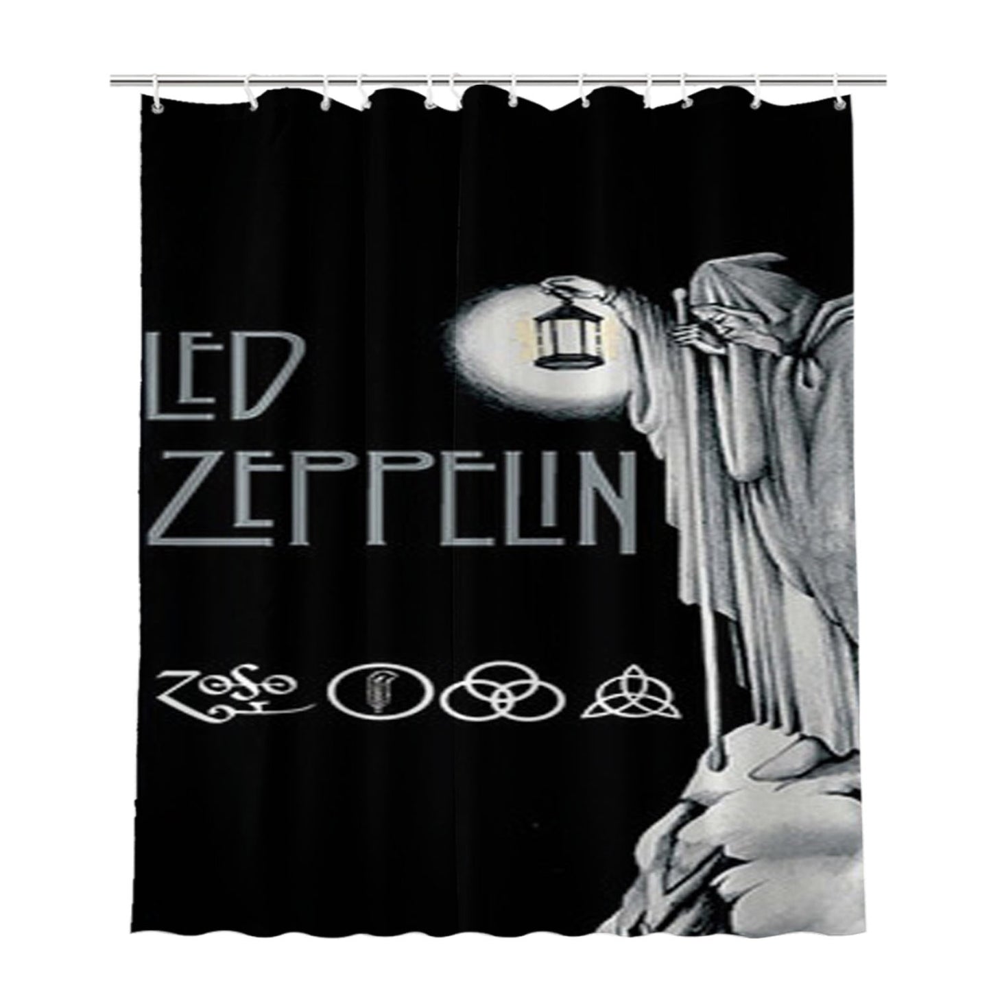 Led Zeppelin Darkness Bathroom Shower Curtain Fabric Waterproof | 66 X 72 Inch