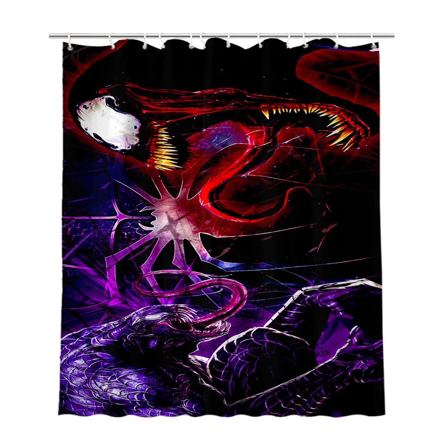 Marvel Rage Of Venom Bathroom Shower Curtain Fabric Waterproof | 66 X 72 Inch
