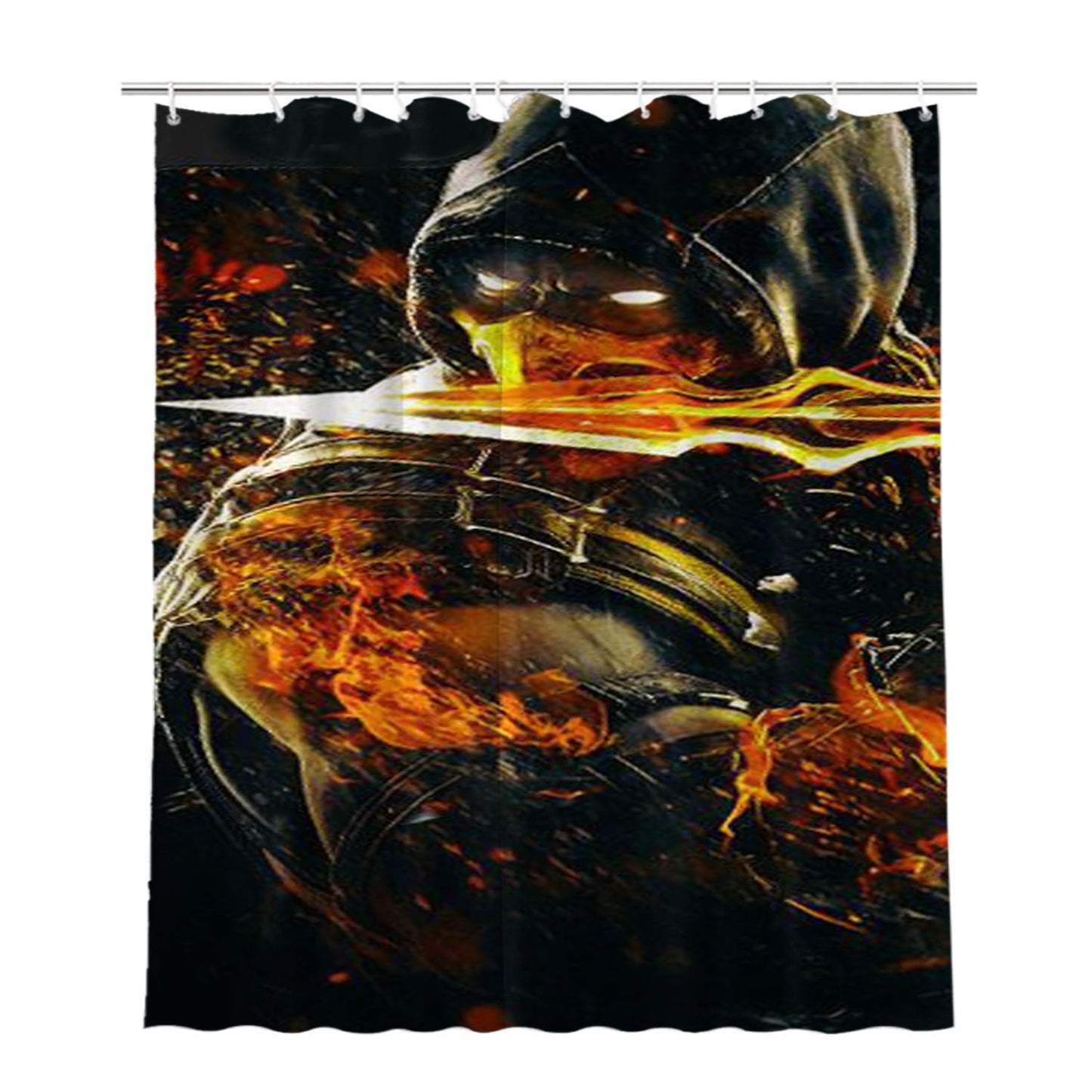 Mortal Kombat X Scorpion Blade Bathroom Shower Curtain Fabric Waterproof | 66 X 72 Inch