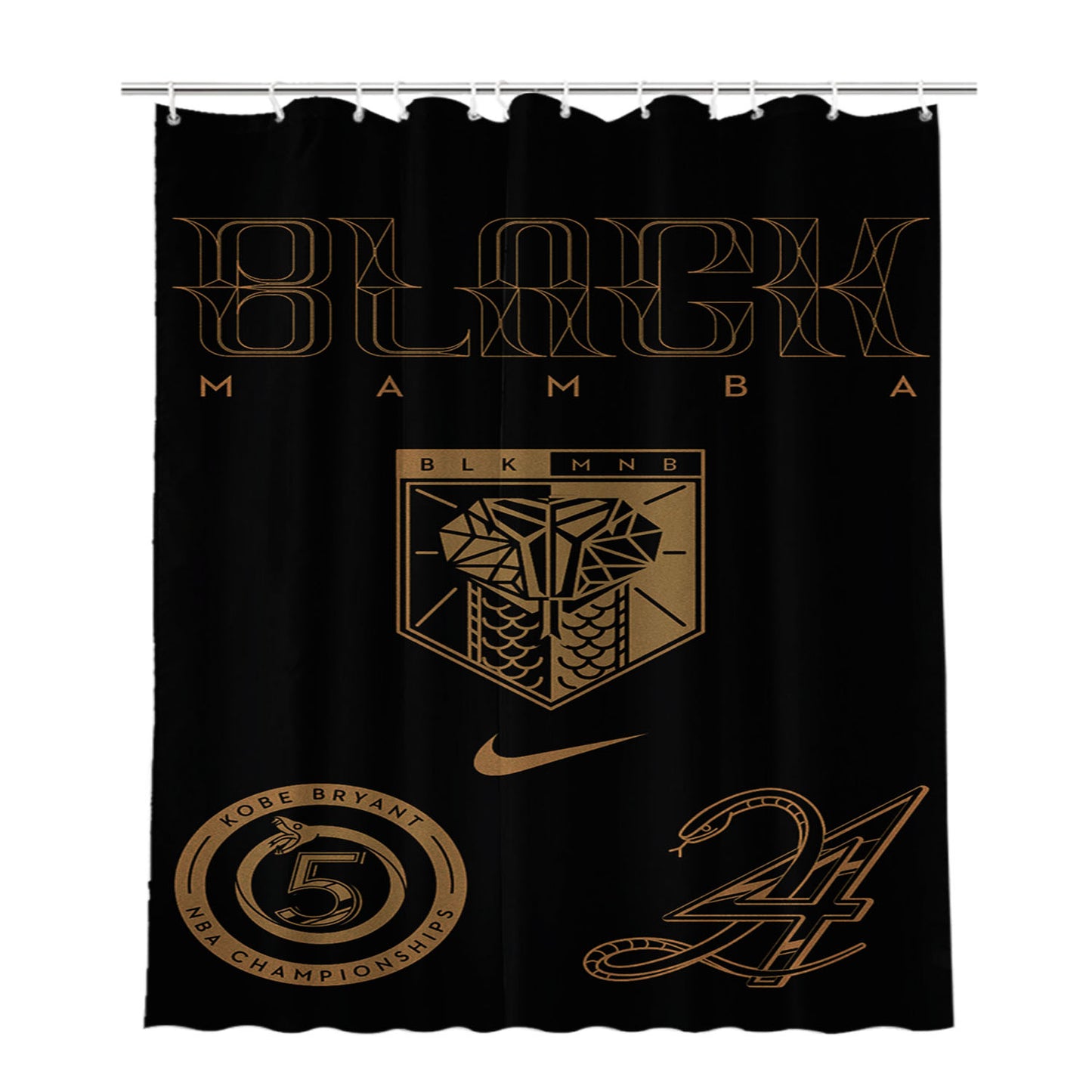Nike Kobe Bryant Portada Bathroom Shower Curtain Fabric Waterproof | 66 X 72 Inch