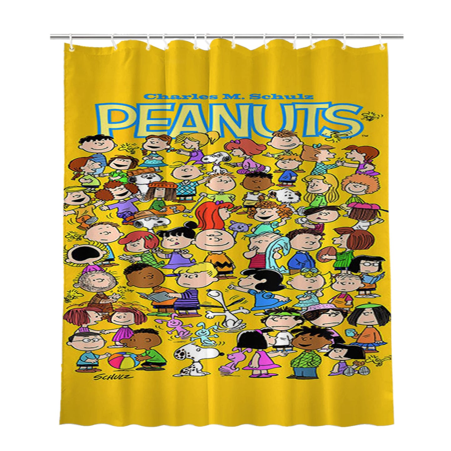 Peanuts Character Bathroom Shower Curtain Fabric Waterproof | 66 X 72 Inch