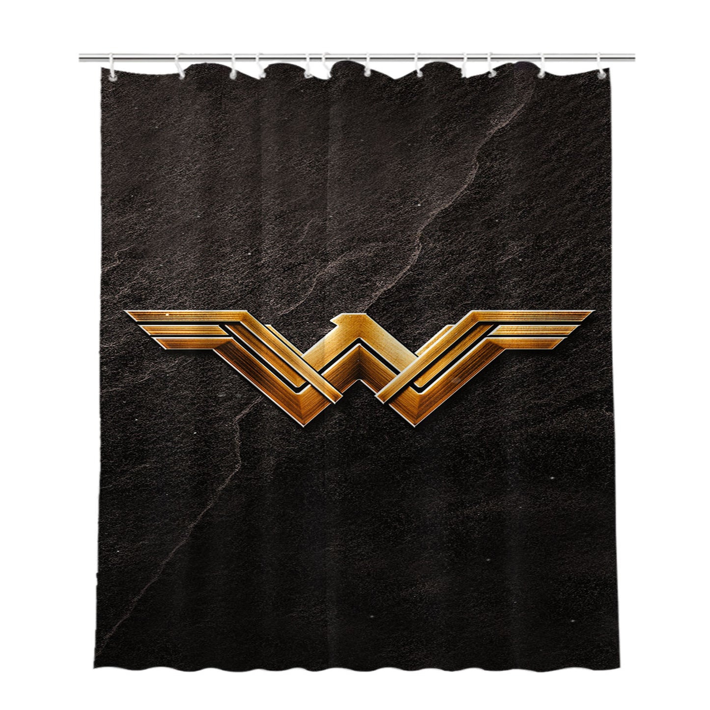 Wonder Woman Gold Logo Bathroom Shower Curtain Fabric Waterproof | 66 X 72 Inch