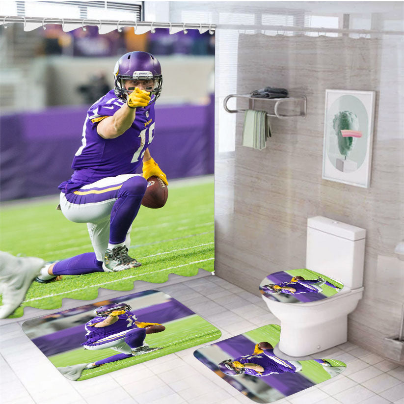 Adam Thielen Minnesota Vikings 4Pcs Bathroom Set Shower Curtain