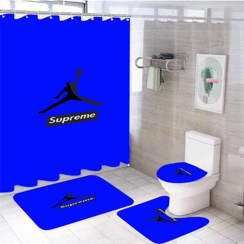 Air Jordan X Supreme Blue Endemic 4Pcs Bathroom Set Shower Curtain