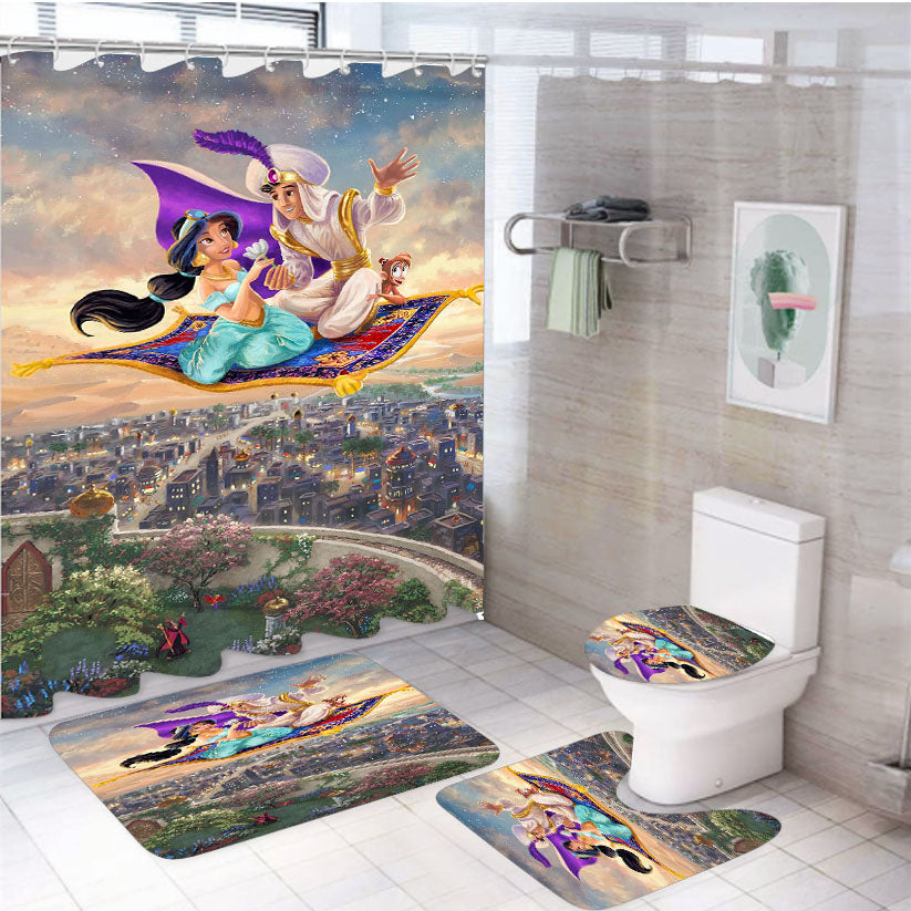 Aladdin 4Pcs Bathroom Set Shower Curtain
