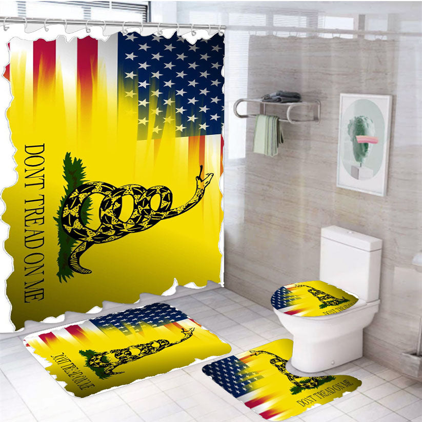 American Gadsden Flag 4Pcs Bathroom Set Shower Curtain