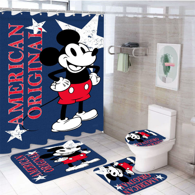 American Original Mickey 4Pcs Bathroom Set Shower Curtain
