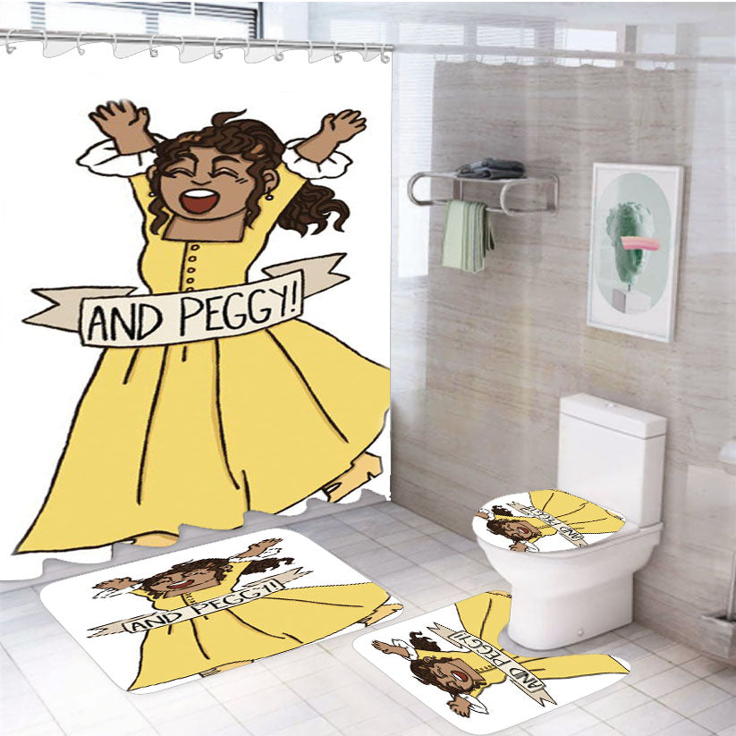 And Peggy Schuyler Hamilton 4Pcs Bathroom Set Shower Curtain