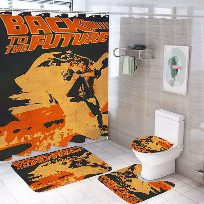 Back To The Future Items 3 4Pcs Bathroom Set Shower Curtain