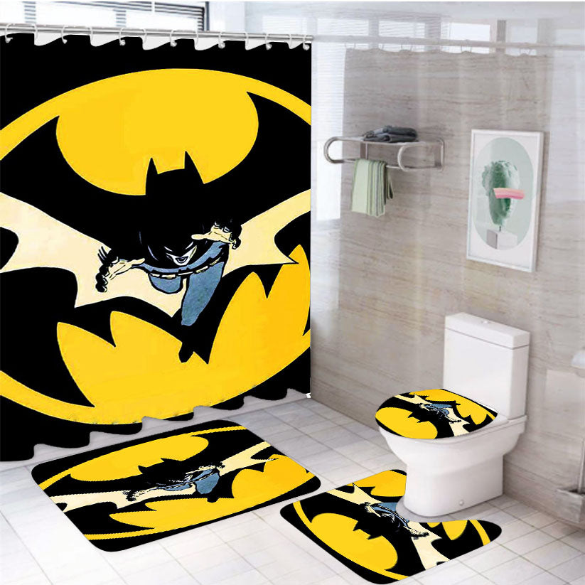 Batman Art Mistake Marvel 4Pcs Bathroom Set Shower Curtain