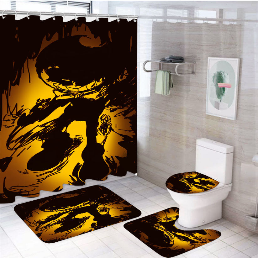 Bendy And The Ink Machine Originals 4Pcs Bathroom Set Shower Curtain