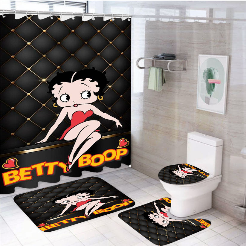 Betty Boop Bag Elegant 4Pcs Bathroom Set Shower Curtain