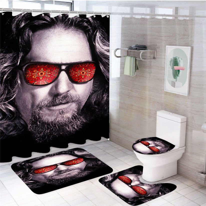 Big Lebowski The Dude Abides 4Pcs Bathroom Set Shower Curtain