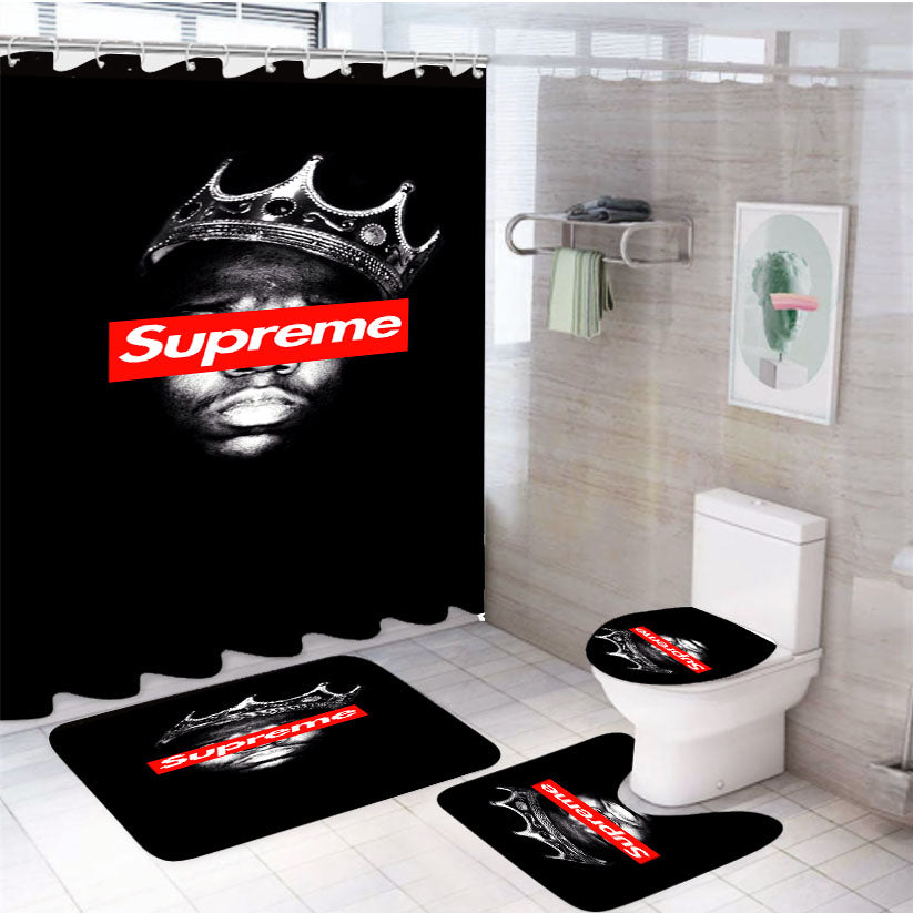 Biggie Supreme 4Pcs Bathroom Set Shower Curtain