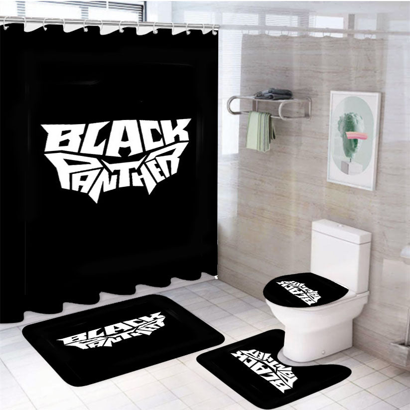 Black Lives Matter Marvel Comics Wakanda Black Panther 4Pcs Bathroom Set Shower Curtain