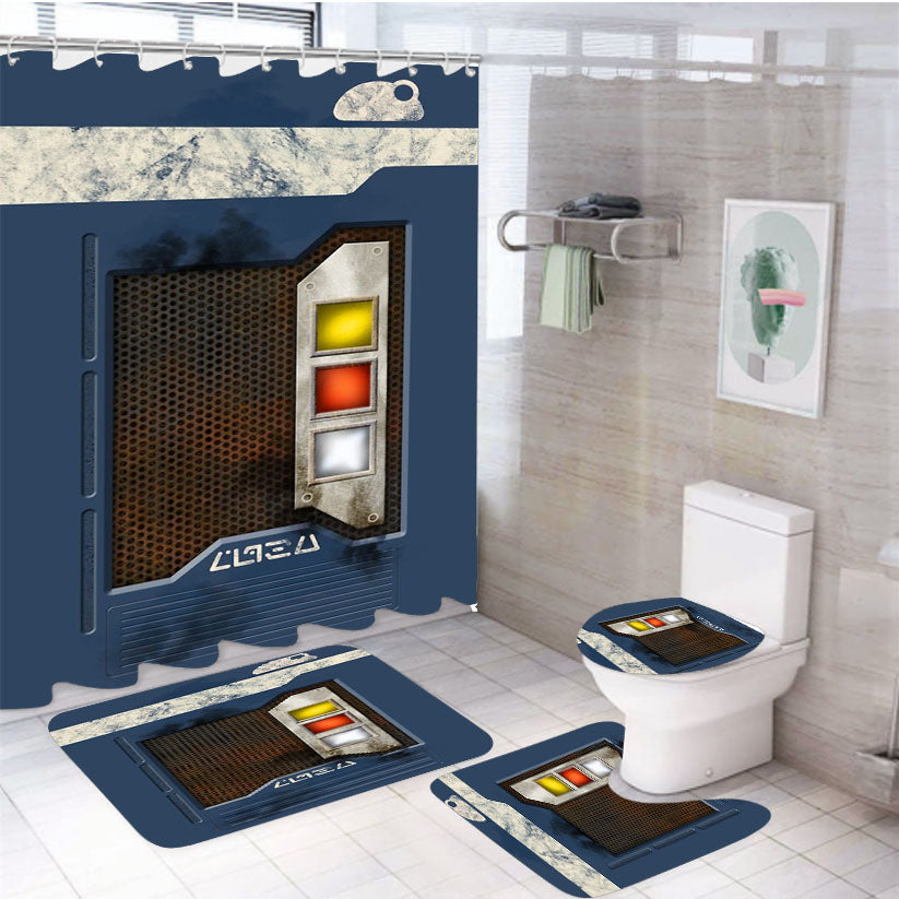 Blue Datapad Star Wars 4Pcs Bathroom Set Shower Curtain