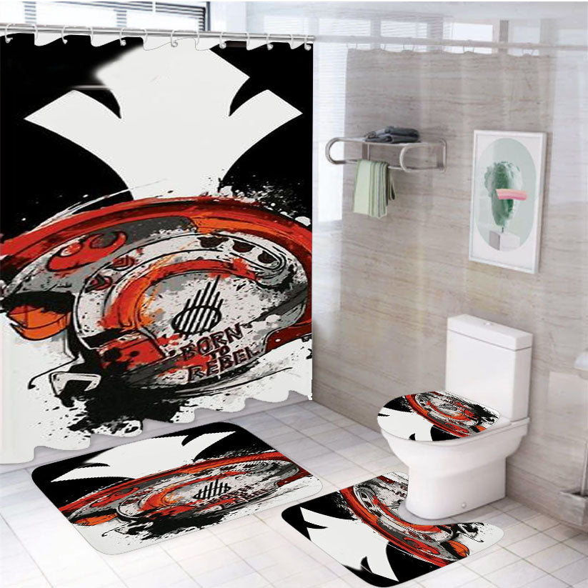 Born To Rebel Star Wars Rebel Alliance Logo 4Pcs Bathroom Set Shower Curtain