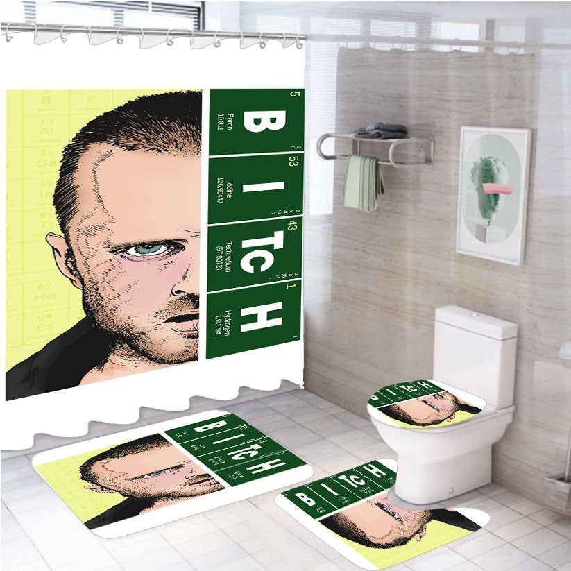 Breaking Bad Biatch Pinkman Cover 4Pcs Bathroom Set Shower Curtain