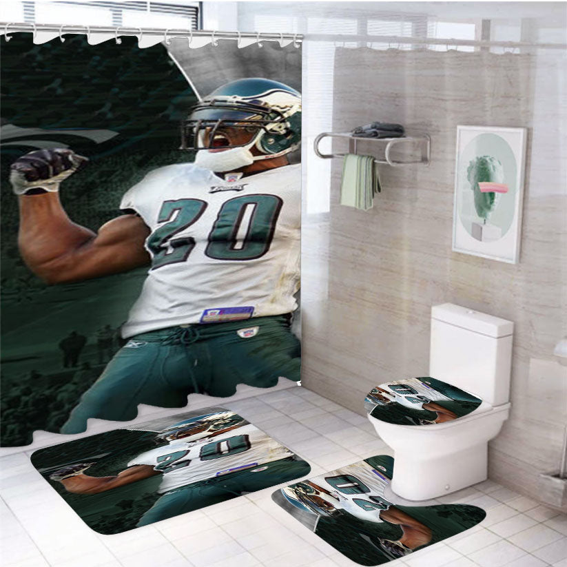 Brian Dawkins Philadelphia 4Pcs Bathroom Set Shower Curtain