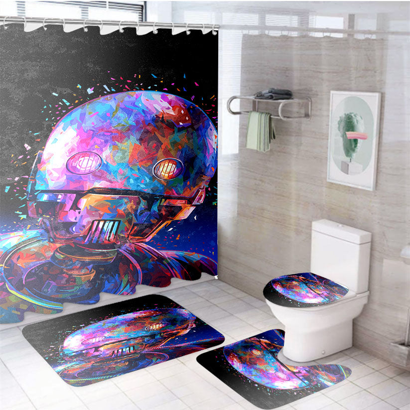 C3Po Of Star Wars Colorful 4Pcs Bathroom Set Shower Curtain