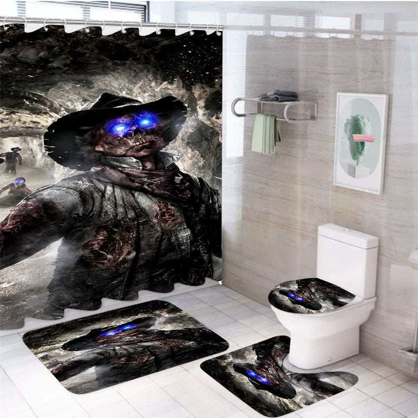 Call Of Duty Black Ops 2 Art Zombie 4Pcs Bathroom Set Shower Curtain