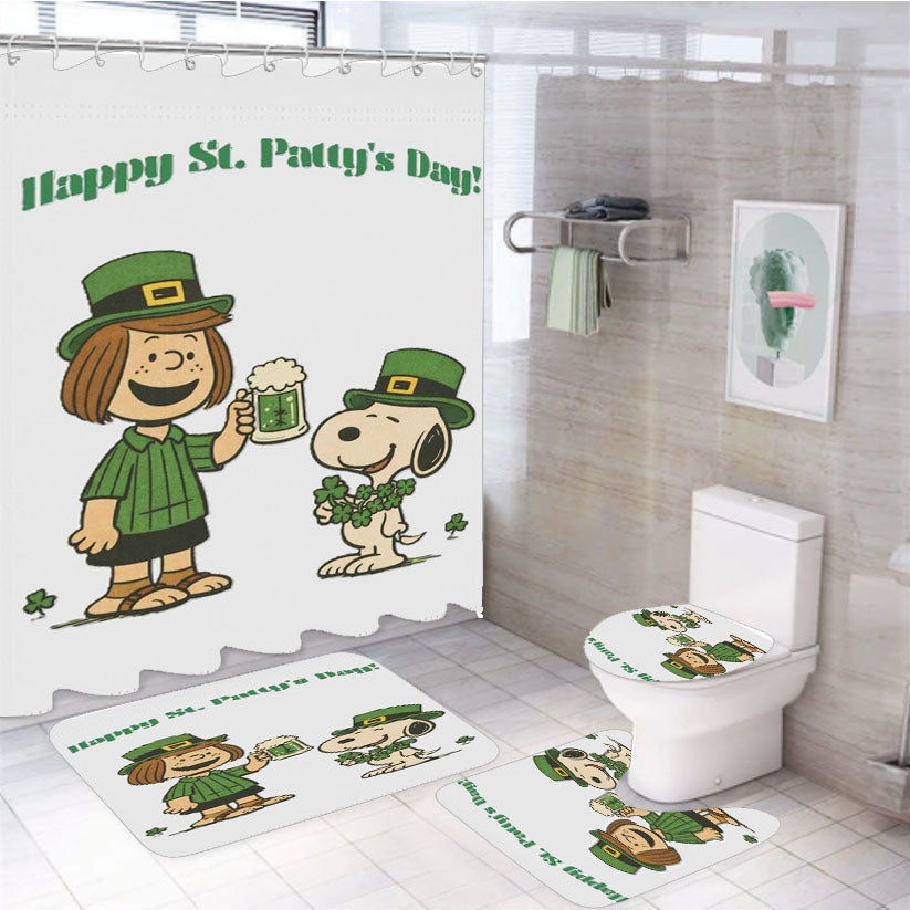 Charlie Brown St 4Pcs Bathroom Set Shower Curtain