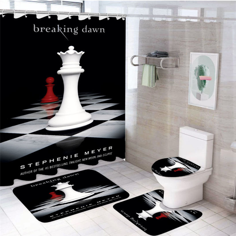 Chess Breaking Dawn 4Pcs Bathroom Set Shower Curtain