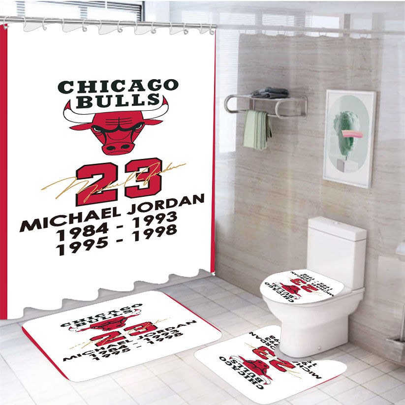Chicago Bulls Michael Jordan 4Pcs Bathroom Set Shower Curtain