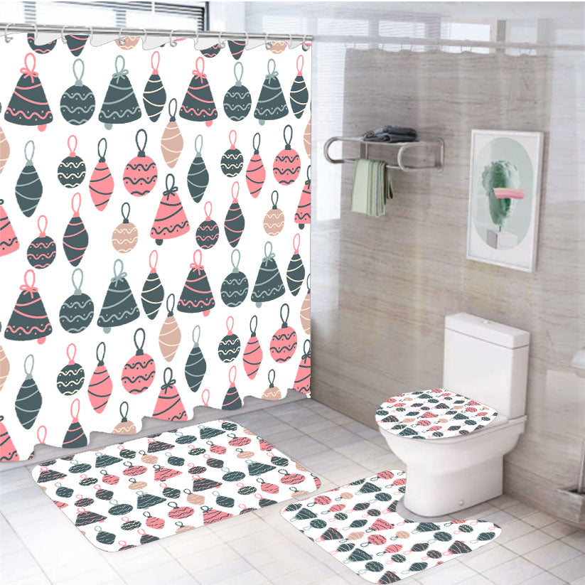 Christmas Patterns Set 06 4Pcs Bathroom Set Shower Curtain