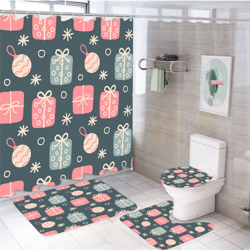 Christmas Patterns Set 09 4Pcs Bathroom Set Shower Curtain