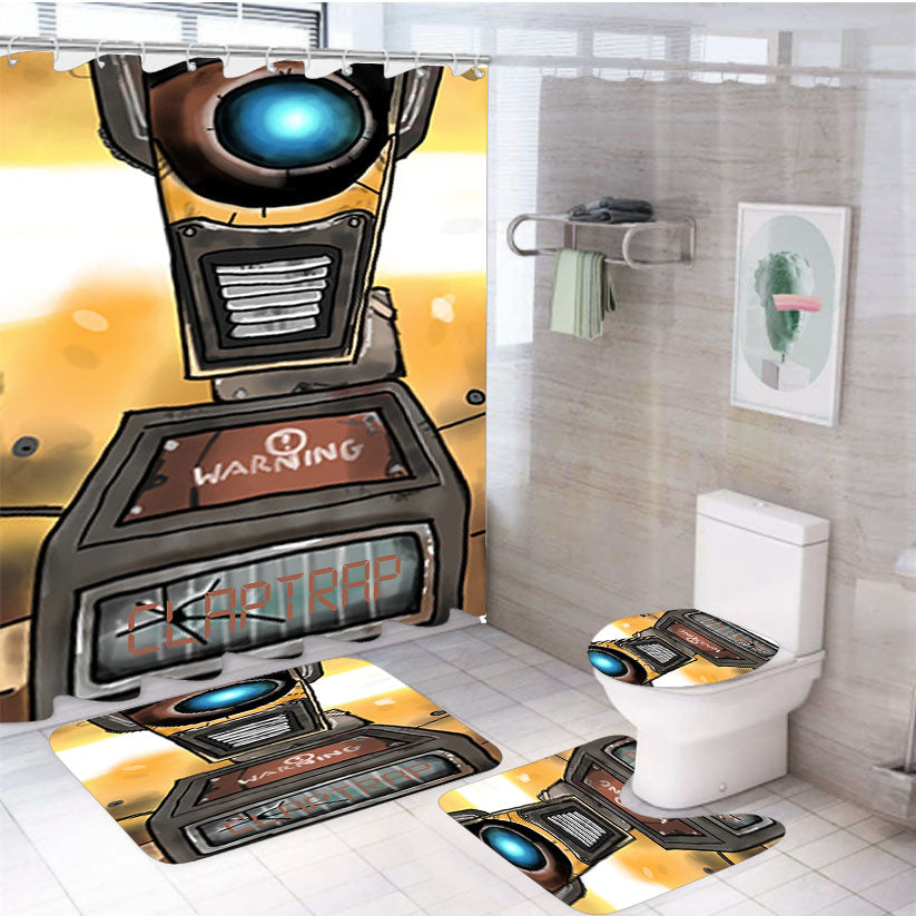 Claptrap 4Pcs Bathroom Set Shower Curtain