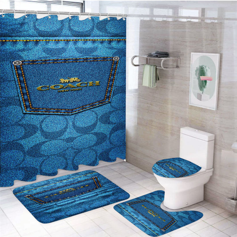 Coach Jeans 4Pcs Bathroom Set Shower Curtain