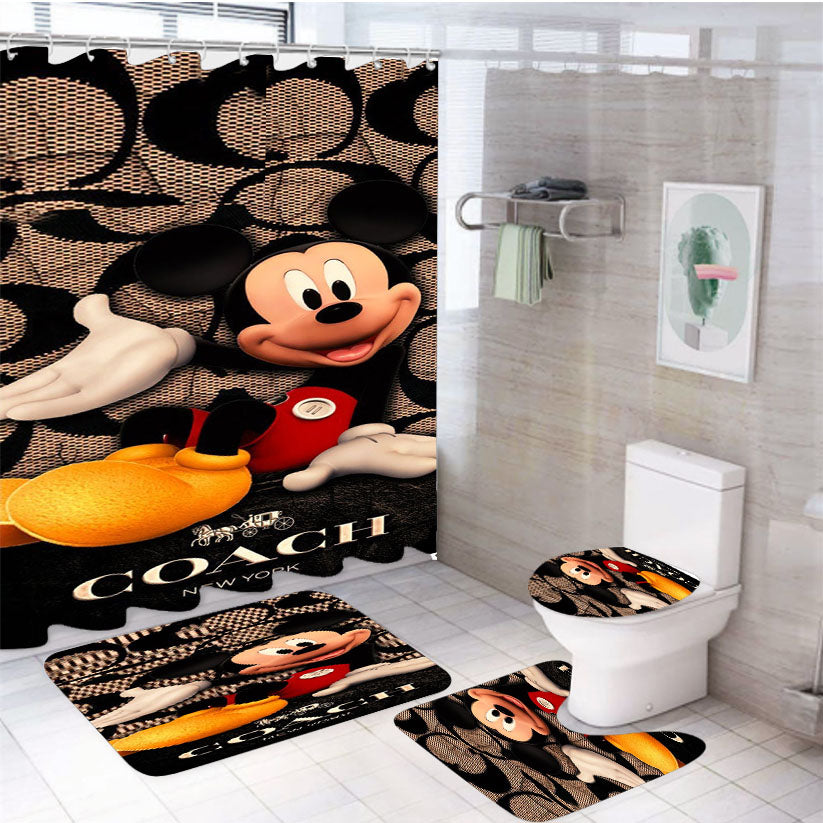 Coach Mickey Mouse 4Pcs Bathroom Set Shower Curtain
