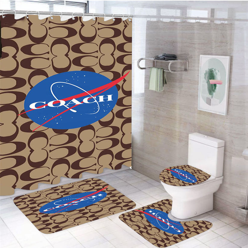 Coach New York X Nasa 4Pcs Bathroom Set Shower Curtain
