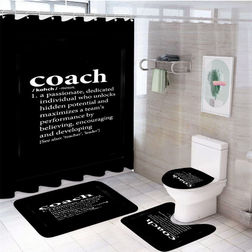 Coach Quotes 4Pcs Bathroom Set Shower Curtain