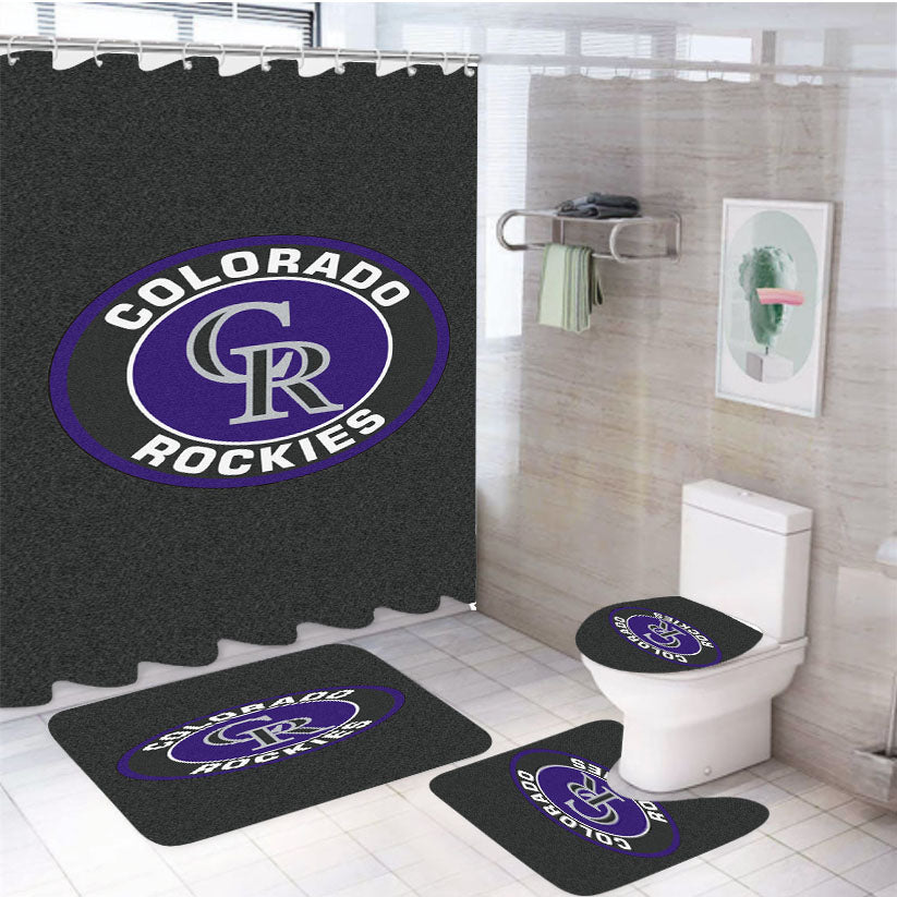 Colorado Rockies Mug 4Pcs Bathroom Set Shower Curtain