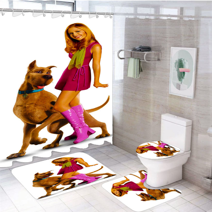 Daphne Blake And Scooby Doo 4Pcs Bathroom Set Shower Curtain