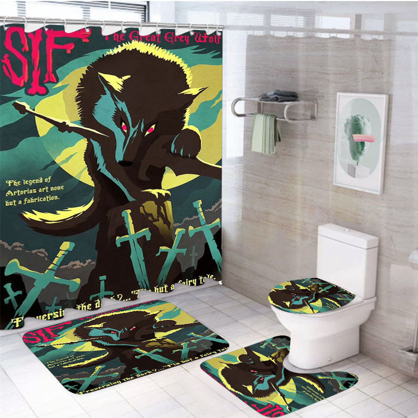 Dark Souls Sif 4Pcs Bathroom Set Shower Curtain